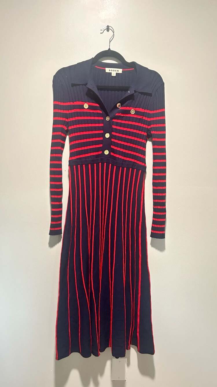 Buy Boden Blue Bronte Knitted Rib Shirt Dress from Next USA,